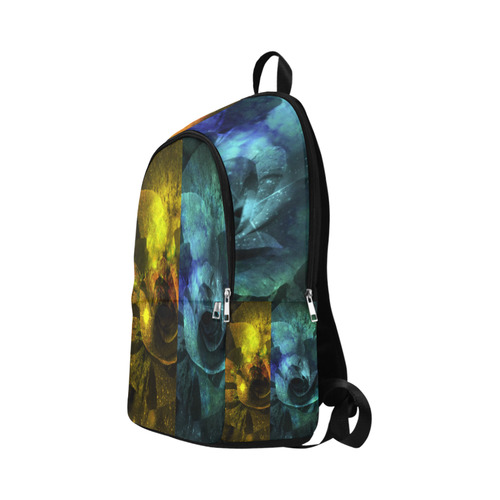 Yellow and Blue Sparkling Rose Fabric Backpack for Adult (Model 1659)