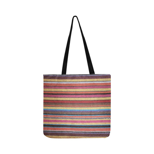 Traditional WOVEN STRIPES FABRIC - colored Reusable Shopping Bag Model 1660 (Two sides)