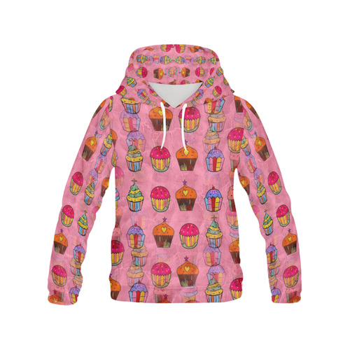 Cupcake Popart by Nico Bielow All Over Print Hoodie for Women (USA Size) (Model H13)