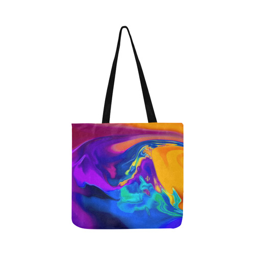 The PERFECT WAVE abstract multicolored Reusable Shopping Bag Model 1660 (Two sides)