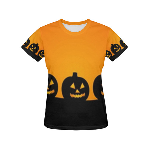 Halloween Jack-o-Lanterns All Over Print T-Shirt for Women (USA Size) (Model T40)