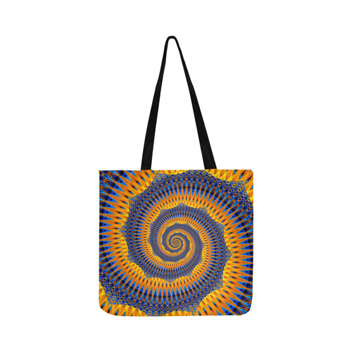 POWER SPIRAL POLYGON Orange Blue Reusable Shopping Bag Model 1660 (Two sides)