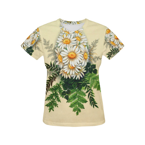 Daisy Easter Egg All Over Print T-Shirt for Women (USA Size) (Model T40)
