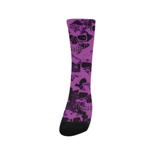 cloudy Skulls black purple by JamColors Trouser Socks