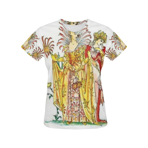 Vintage Tiger-Lily Lady Goddess All Over Print T-Shirt for Women (USA Size) (Model T40)