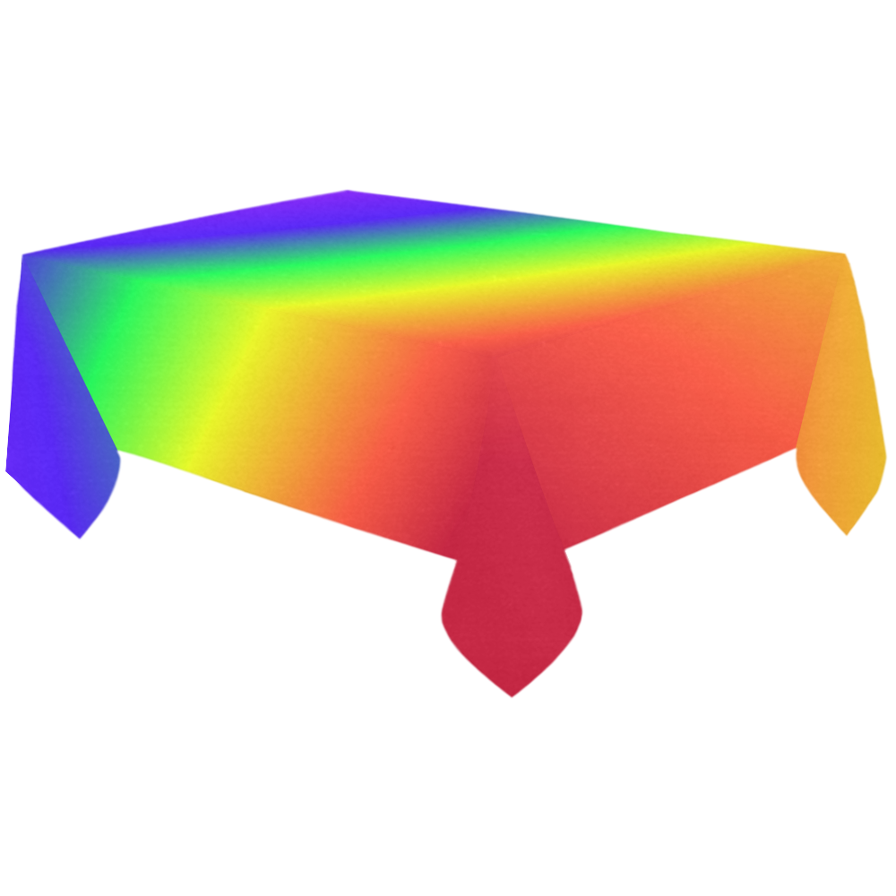 Rainbow Gradient Colrs Cotton Linen Tablecloth 60"x120" ID D1476725