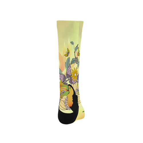 Toucan with flowers Trouser Socks