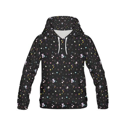 sweet love 417C by JamColors All Over Print Hoodie for Women (USA Size) (Model H13)