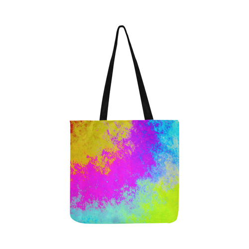 Grunge Radial Gradients Red Yellow Pink Cyan Green Reusable Shopping Bag Model 1660 (Two sides)
