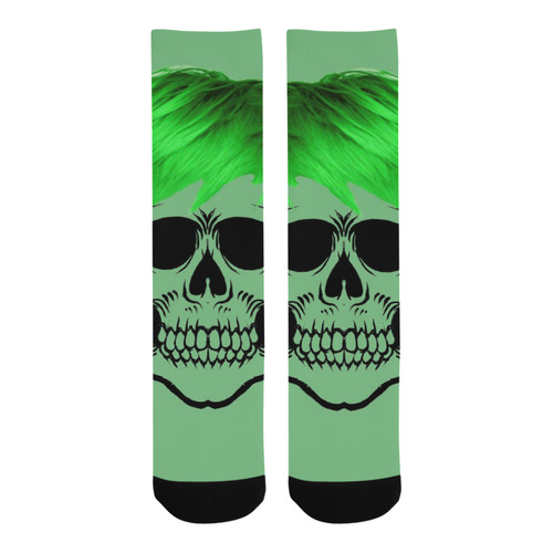 funny Skull, green Trouser Socks