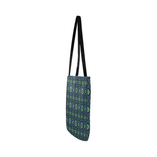 Green and Blue Stitched  Pattern Reusable Shopping Bag Model 1660 (Two sides)