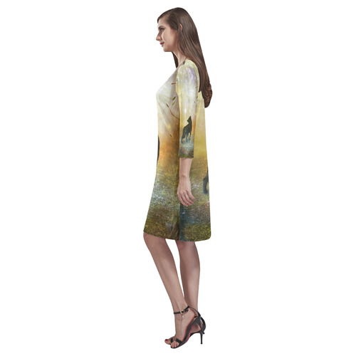 Teh lonely wolf Rhea Loose Round Neck Dress(Model D22)