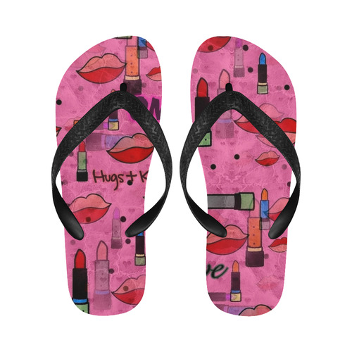 Lipstick Popart by Nico Bielow Flip Flops for Men/Women (Model 040)