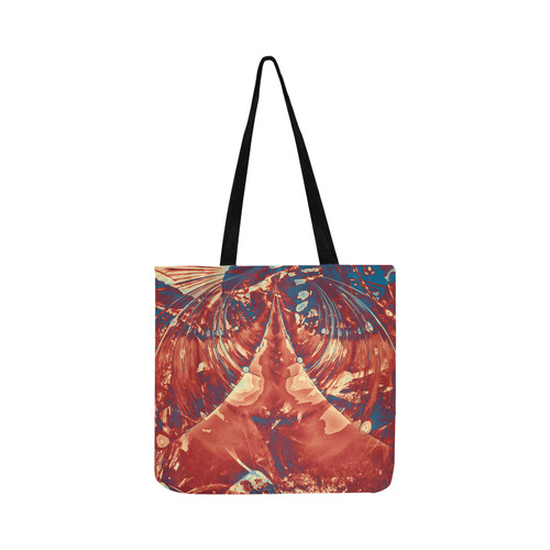 Abstract Fractal Painting - dark red blue beige Reusable Shopping Bag Model 1660 (Two sides)