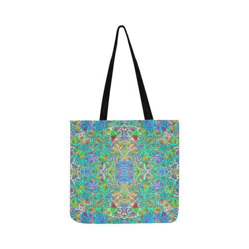 Oriental Flowers Spirals Ornaments Soft Colored Reusable Shopping Bag Model 1660 (Two sides)