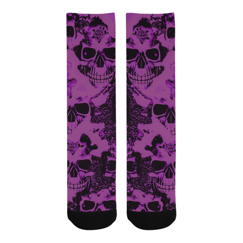 cloudy Skulls black purple by JamColors Trouser Socks