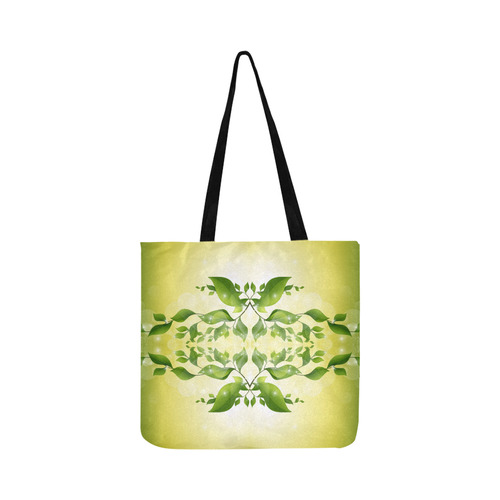 MAGIC LEAVES Kaleidoscope green yellow Reusable Shopping Bag Model 1660 (Two sides)