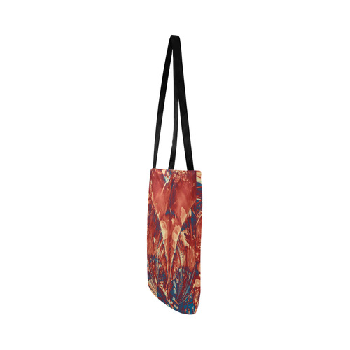 Abstract Fractal Painting - dark red blue beige Reusable Shopping Bag Model 1660 (Two sides)