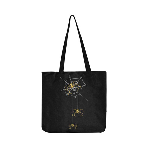 Spiders in the Cobweb Contour Gold Silver Reusable Shopping Bag Model 1660 (Two sides)