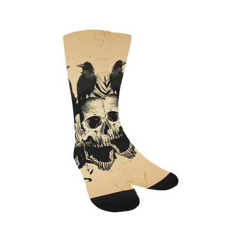 Awesome skull with crow Trouser Socks