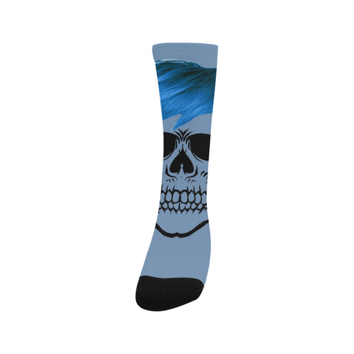 funny Skull, blue Trouser Socks