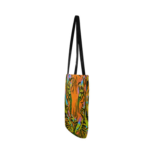 Pop Art TIGER HEAD orange green blue Reusable Shopping Bag Model 1660 (Two sides)