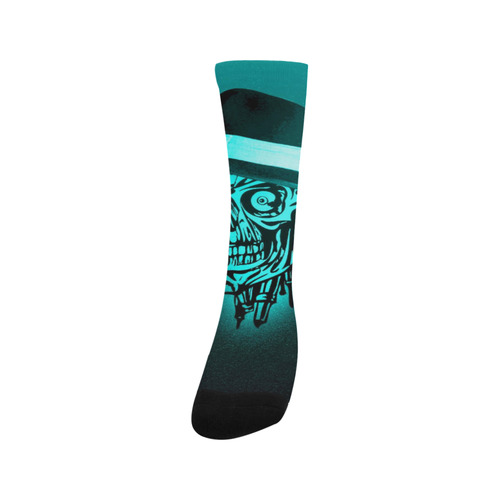 elegant skull with hat,mint Trouser Socks