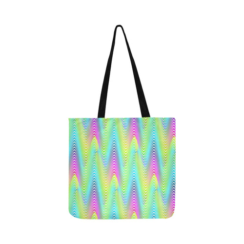 NEON colored WAVES STRIPES pattern Reusable Shopping Bag Model 1660 (Two sides)