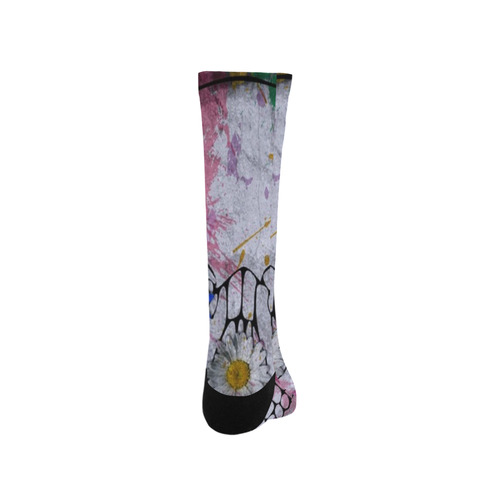 flower power skull Trouser Socks