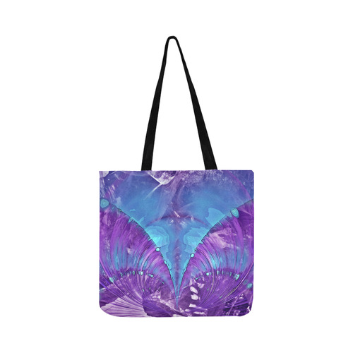 Abstract Fractal Painting - blue magenta pink Reusable Shopping Bag Model 1660 (Two sides)