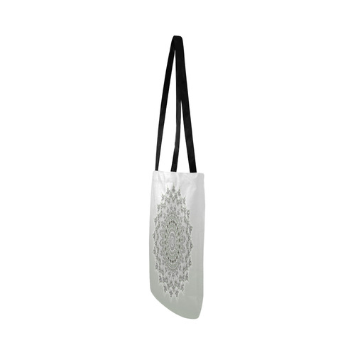 Kaleidoscope Fractal Mandala Grey Green Reusable Shopping Bag Model 1660 (Two sides)