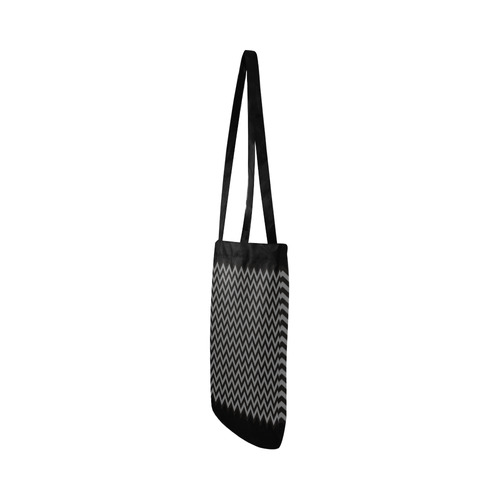 Chevron ZigZag black & white transparent Reusable Shopping Bag Model 1660 (Two sides)