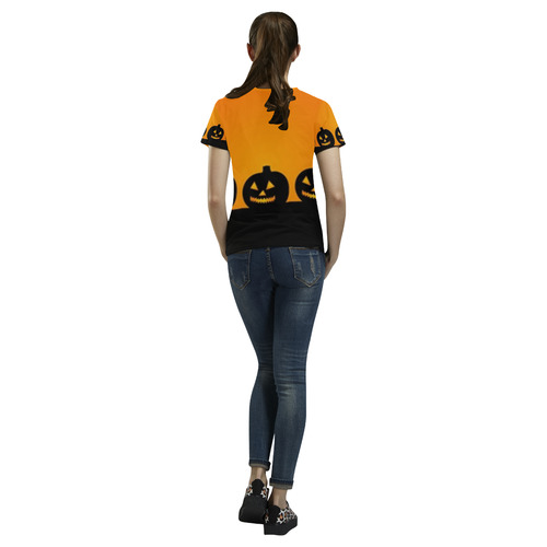 Halloween Jack-o-Lanterns All Over Print T-Shirt for Women (USA Size) (Model T40)