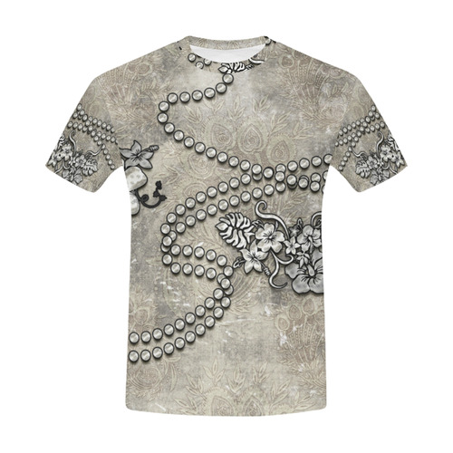 Decorative design, damask All Over Print T-Shirt for Men (USA Size) (Model T40)