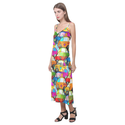 Traffic by Nico Bielow V-Neck Open Fork Long Dress(Model D18)