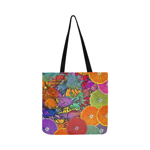 Pop Art Pattern Mix ORANGES SPLASHES multicolored Reusable Shopping Bag Model 1660 (Two sides)