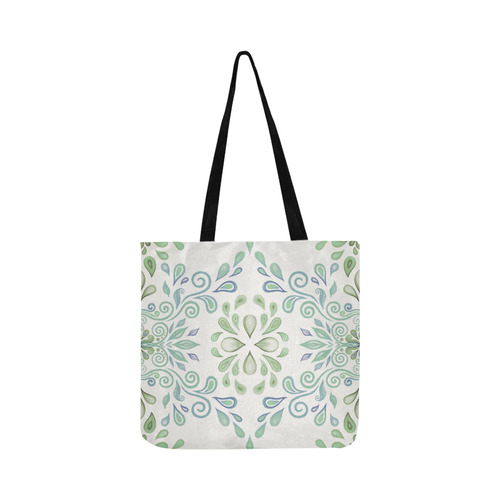 Blue and Green watercolor pattern Reusable Shopping Bag Model 1660 (Two sides)