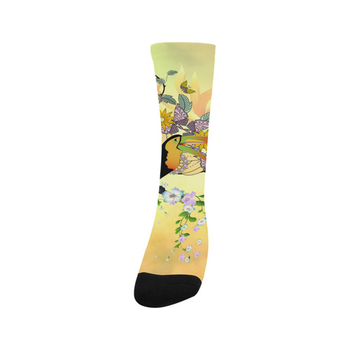 Toucan with flowers Trouser Socks