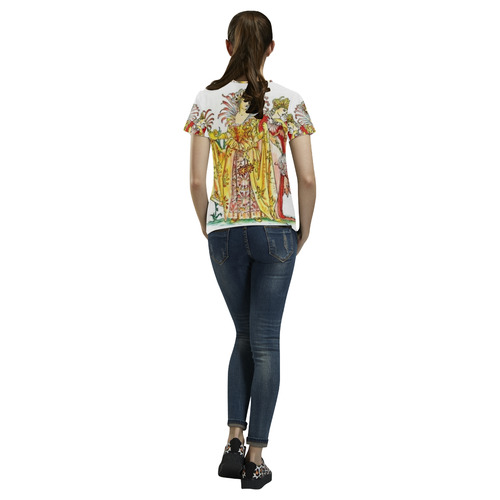 Vintage Tiger-Lily Lady Goddess All Over Print T-Shirt for Women (USA Size) (Model T40)