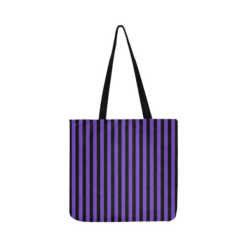 Wide Black Flat Stripes Pattern Reusable Shopping Bag Model 1660 (Two sides)