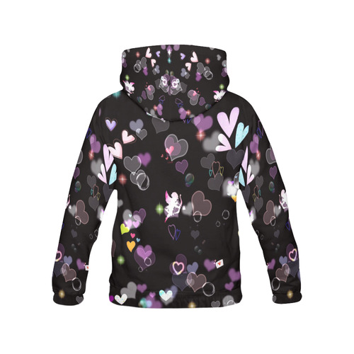 sweet love 417A by JamColors All Over Print Hoodie for Women (USA Size) (Model H13)