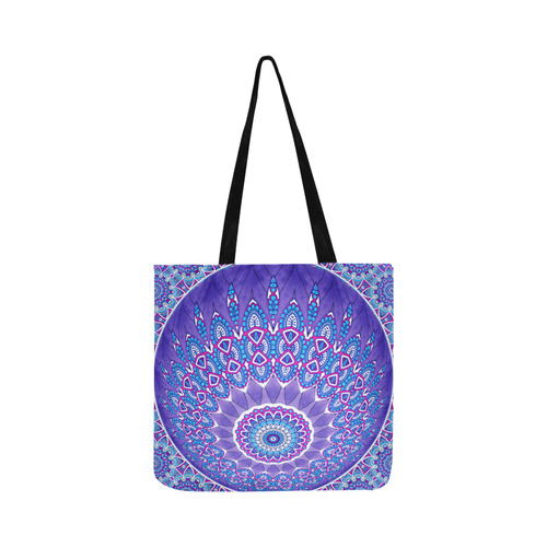 INDIA Patterns MANDALA BALL Blue Pink White Reusable Shopping Bag Model 1660 (Two sides)