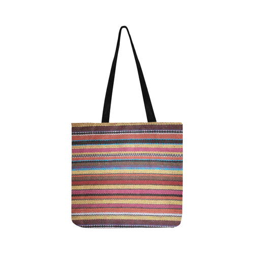 Traditional WOVEN STRIPES FABRIC - colored Reusable Shopping Bag Model 1660 (Two sides)