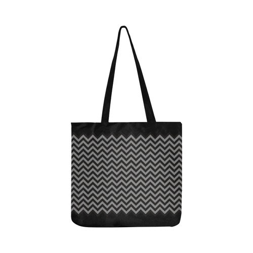 Chevron ZigZag black & white transparent Reusable Shopping Bag Model 1660 (Two sides)