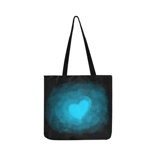 Blue Fluffy Heart, Valentine Reusable Shopping Bag Model 1660 (Two sides)