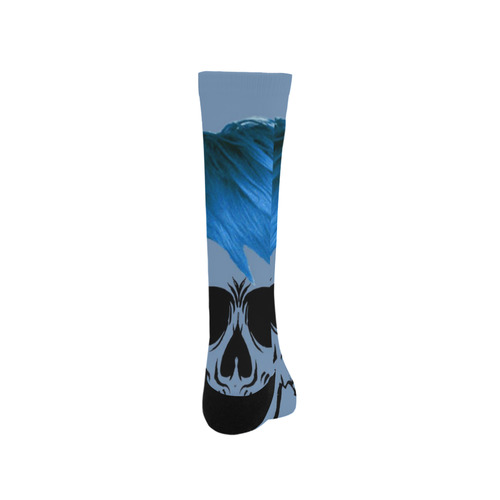 funny Skull, blue Trouser Socks