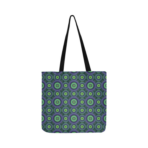 Green and Blue Stitched  Pattern Reusable Shopping Bag Model 1660 (Two sides)