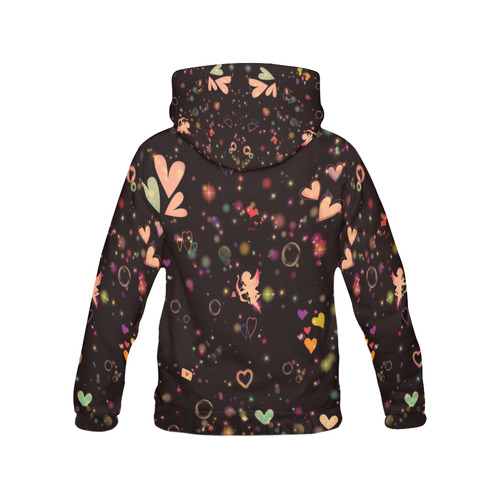 sweet love 417B by JamColors All Over Print Hoodie for Women (USA Size) (Model H13)