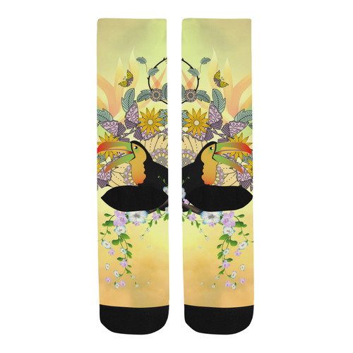 Toucan with flowers Trouser Socks