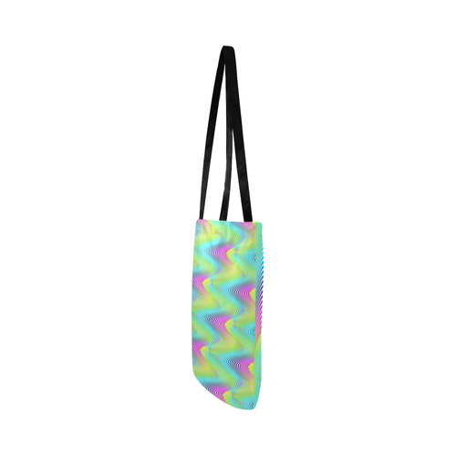 NEON colored WAVES STRIPES pattern Reusable Shopping Bag Model 1660 (Two sides)
